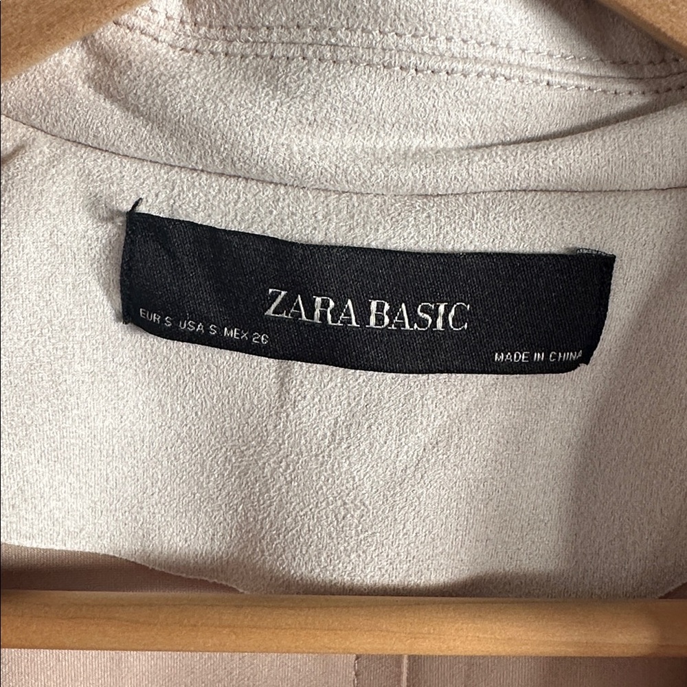 Zara Beige Beige Faux Suede Trench Coat Size Small - Picture 4 of 13